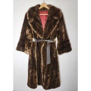 Vintage Tissavel France Faux Fur Mink Coat Jacket by Sycamore Womens Medium